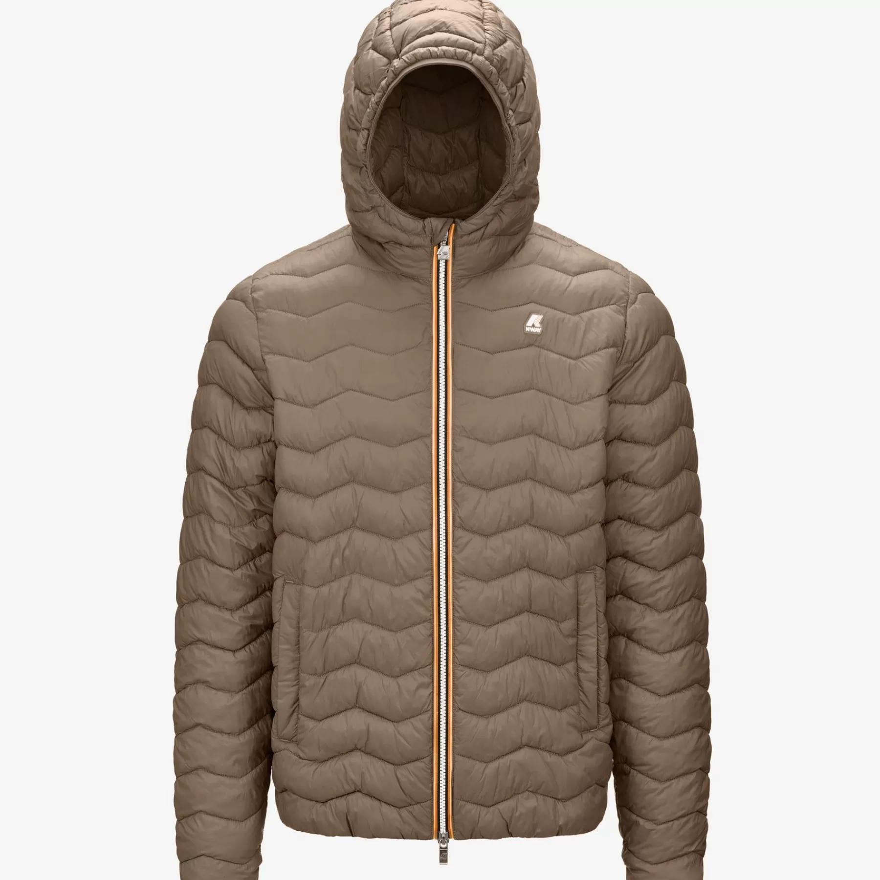 Man K-WAY Jack Gewatteerd Warmbeige Taupe