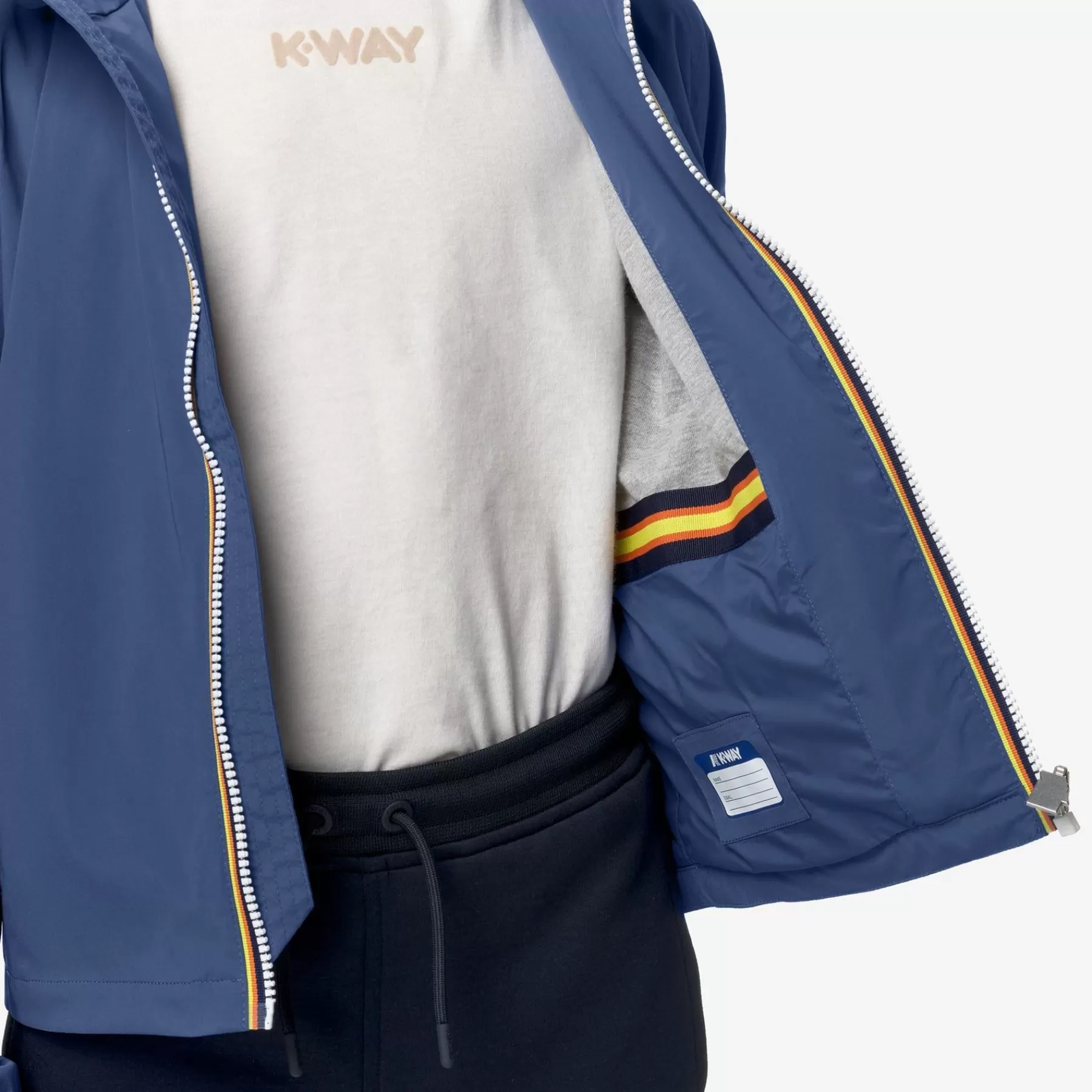 Kinderen K-WAY P. Jack Stretch Nylon Jerseyblauw Fiord