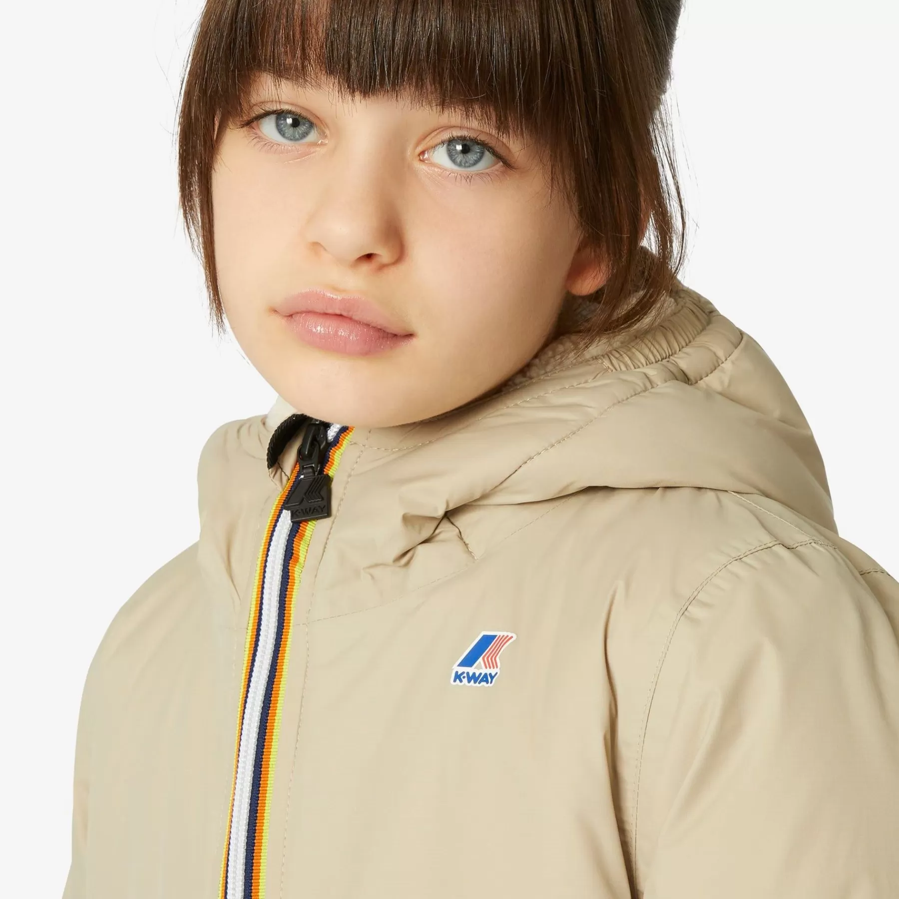 Kinderen K-WAY P. Le Vrai 3.0 Eiffelbeer Ecru-Beige Grijs